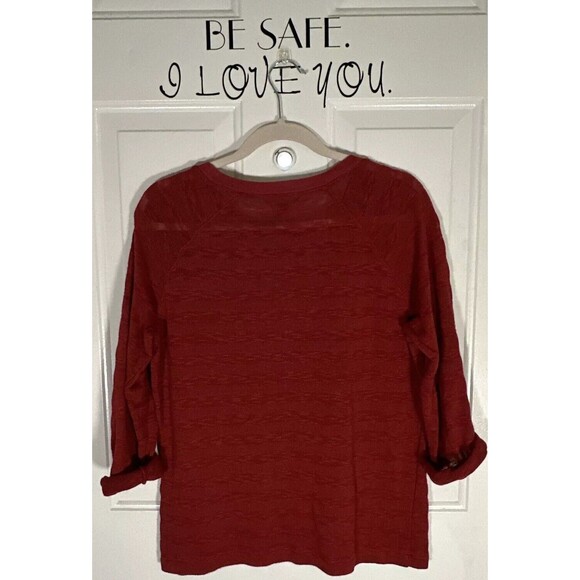 Lauren Ralph Lauren Shirt Womens Large Red Lightweight Knit Long Sleeve Ladies - Picture 7 of 7